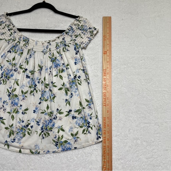AMERICAN EAGLE Womens Off the Shoulder Floral Top with Smocking Size Small - Picture 10 of 10
